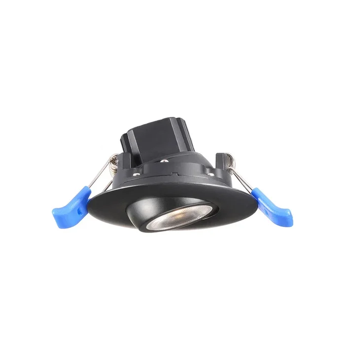 2″ High Output Eyeball Gimbal Recessed LED Ceiling Light – 5 Watt – 500 Lumens – 3500K – Black Finish