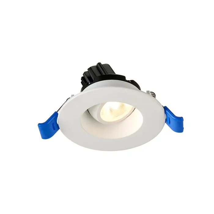 2″ Round High Output Regressed Gimbal Recessed LED Ceiling Light – 5.5 Watt – 530 Lumens – 4000K – White Finish
