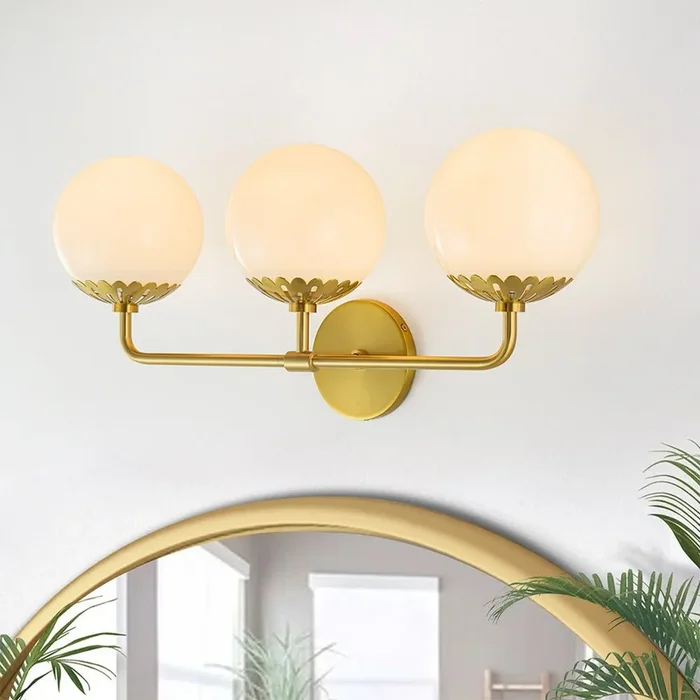 3-Light Bathroom Opal Glass Globes Vanity LightS81010000049618