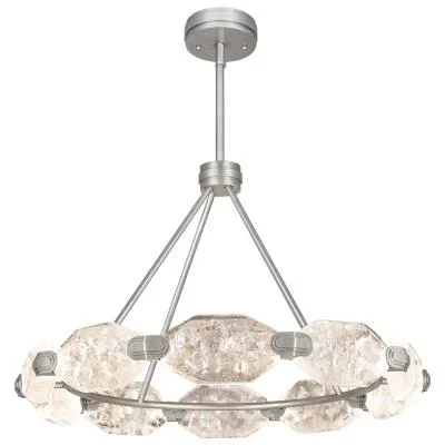 5 Lamps Maccan Chandelier – Vintage Brass – Clear Glass – 31in Diameter – E12 Candelabra Base
