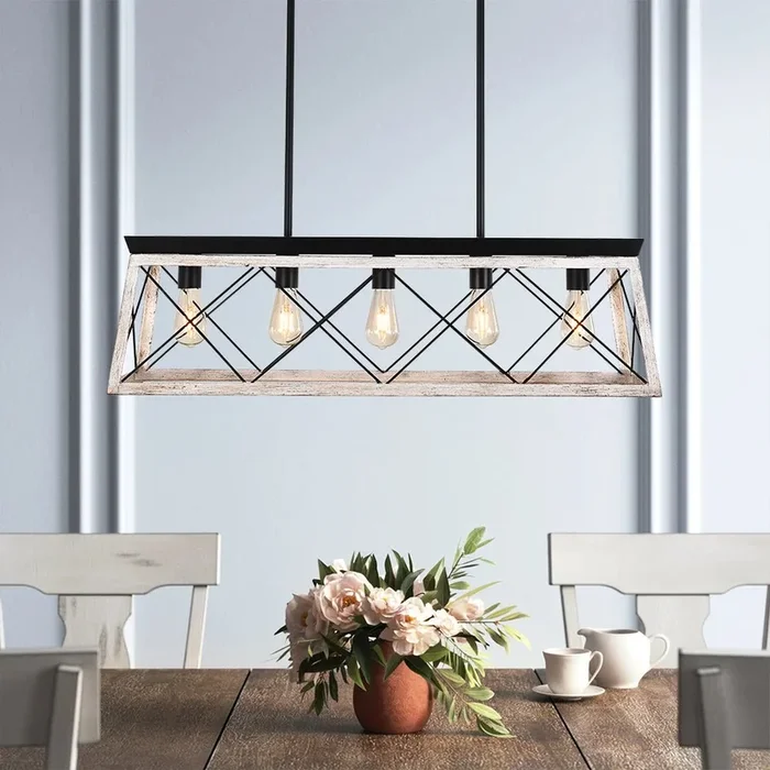5-Light Rectangular Kitchen Island ChandelierS81010000004258