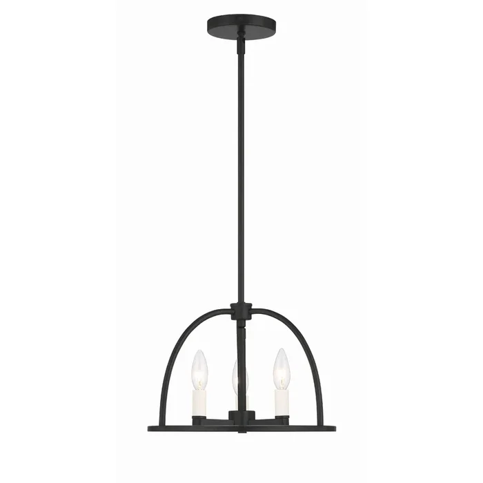 Abbott 3 Light Black Mini Chandelier 13.75″W x 10″H x 13.75″DABB-3003-BK