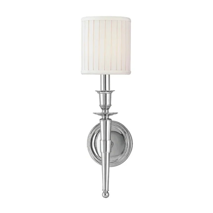 Abington 1-Light Wall Sconce in Polished Nickel 4.75L x 4.75W x 18H4901-PN