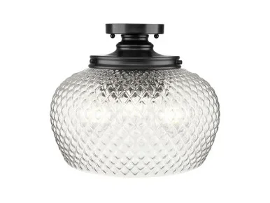 Adeline Three Light Semi-Flush Mount (1088-3SF BLK-CLR)
