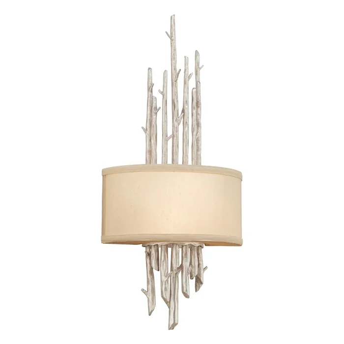 Adirondack Wall Sconce 2-Light LED in Warm Silver Leaf 12L x 12W x 25HB2892-WSL