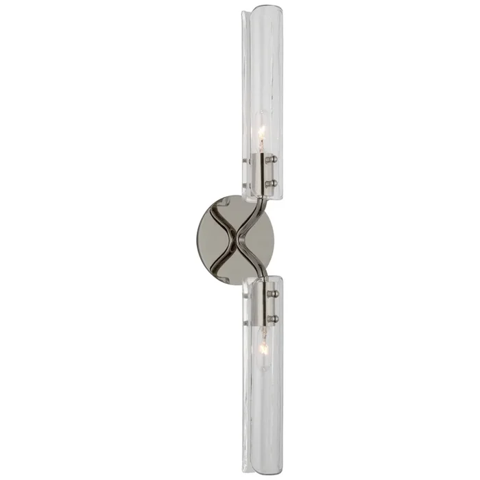 AERIN Casoria 23″ Linear Sconce in Polished Nickel with Clear Glass Wall Light W4.75″ x H23.5″ARN 2485PN-CG