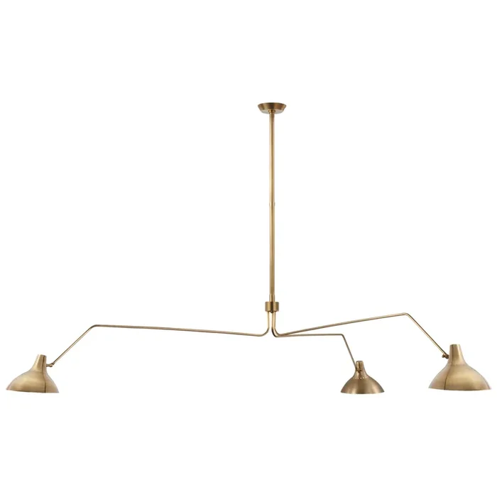 AERIN Charlton Grande Triple Arm Chandelier in Hand-Rubbed Antique Brass Ceiling Light W96″ARN 5007HAB