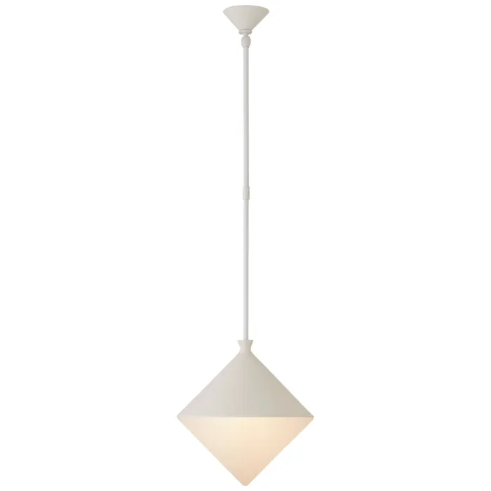 AERIN Sarnen Small Pendant in Matte White with White Glass Ceiling Light W13.25″ARN 5355WHT-WG