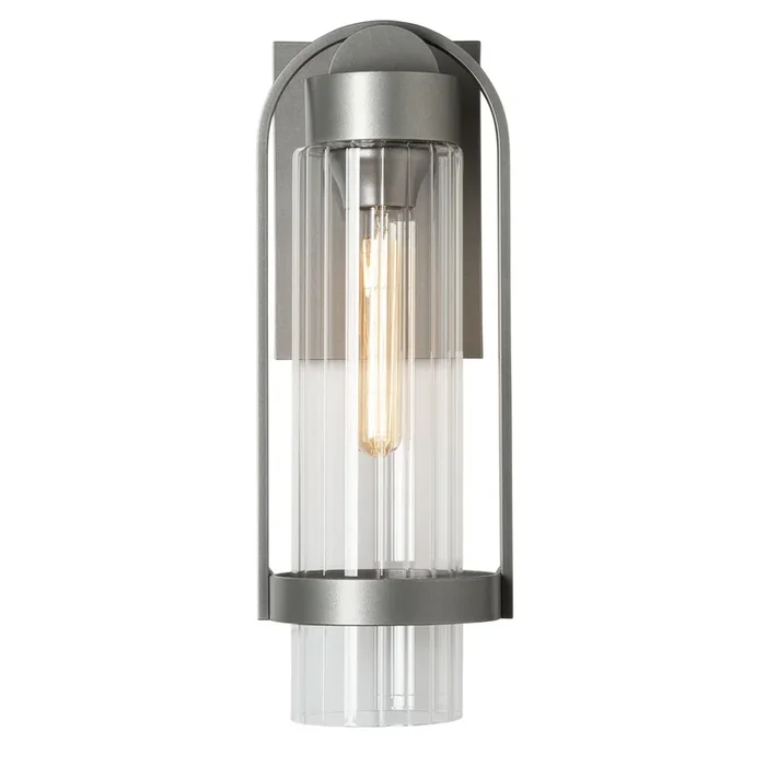 Alcove Small Outdoor Sconce 1-Light Clear Glass (ZM) in Coastal Burnished Steel302555-SKT-78-ZM0741