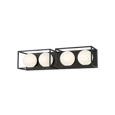 Alora Amelia Four Light Bathroom Fixtures in Matte Black/Opal Matte Glass – VL519427MBOP
