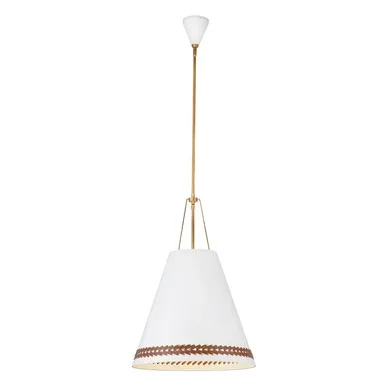 Alora Brickell Three Light Pendant in Matte White/Hazelnut Leather – PD342020MWHL