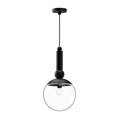 Alora Delilah One Light Pendant in Clear Glass/Matte Black – PD560510MBCL