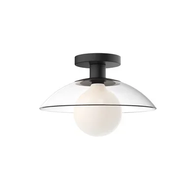 Alora Francesca One Light Semi-Flush Mount in Clear Glass/Matte Black – SF517112MBCL