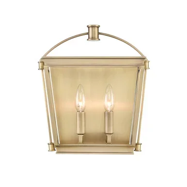 Alora Manor Two Light Bathroom Fixture in Vintage Brass – WV312202VB