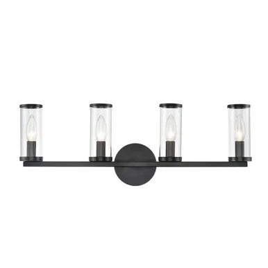 Alora Revolve Four Light Bathroom Fixture in Clear Glass/Urban Bronze – WV309044UBCG