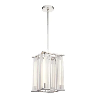 Alora Sabre LED Pendant in Polished Nickel/Ribbed Glass – PD339415PNCR