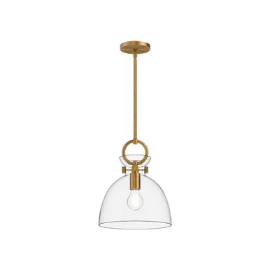 Alora Waldo One Light Pendant in Aged Gold/Clear – PD411811AGCL