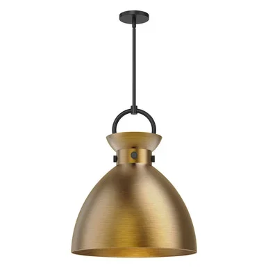 Alora Waldo One Light Pendant in Matte Black/Aged Gold – PD411318MBAG