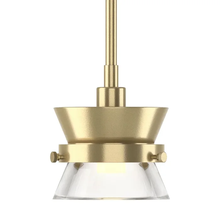 Apparatus Mini Pendant 1-Light Clear Glass (ZM) in Modern Brass187250-SKT-MULT-86-ZM0378