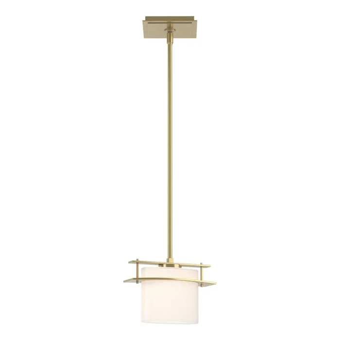 Arc Ellipse Mini Pendant 1-Light Opal Glass (GG) in Modern Brass188200-SKT-MULT-86-GG0182