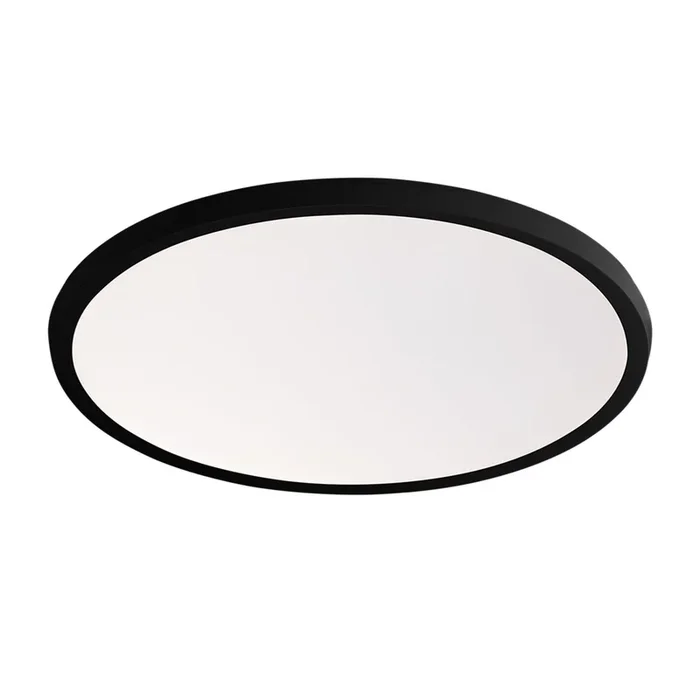 Argo 19in LED Round Flush Mount 3-CCT 2700K-3000K-3500K Set to 3500K in BlackFM-4219-35-BK