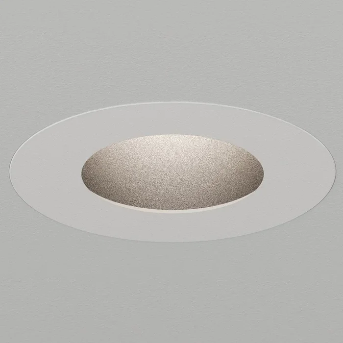 Atomos 1 Round Pinhole Adjustable Trim Recessed Downlight – IC Airtight Housing – Wet Location Rated – White Powder Coat/Black Baffle – 50 Degrees – 2700K