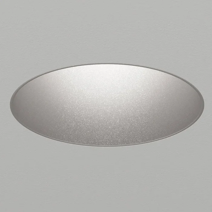 Atomos 2 Round Adjustable Trimless Recessed Downlight – IC Airtight Housing – Dry/Damp Location Rated – Satin Silver Powdercoat – 50 Degrees – Warm Dim (3000K – 1800K)