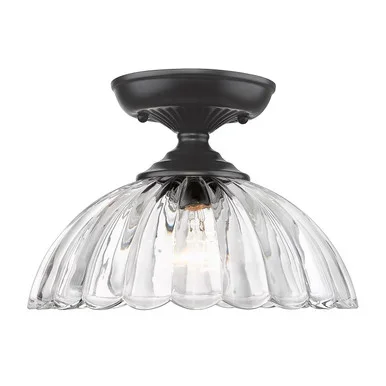 Audra One Light Semi-Flush Mount (6952-SF BLK-CLR)