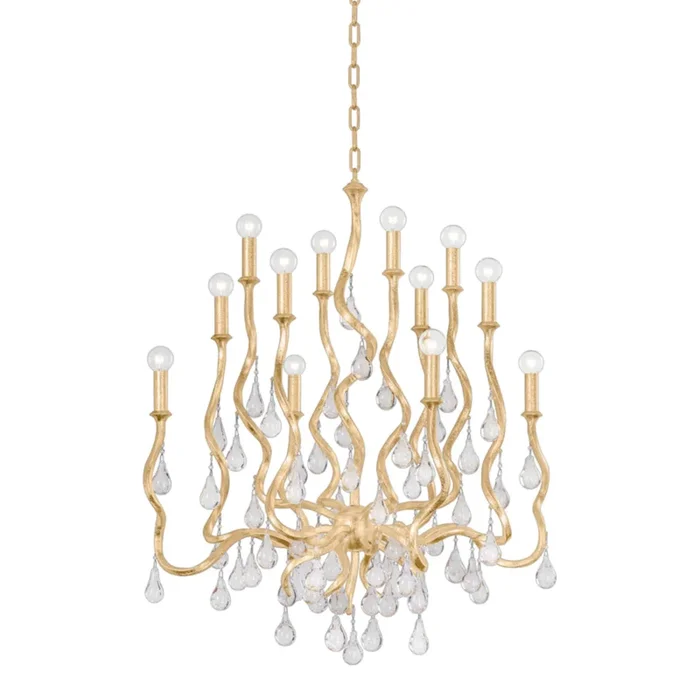 Aveline 12-Light Chandelier in Gold Leaf 33.25L x 33.25W x 38H414-34-GL