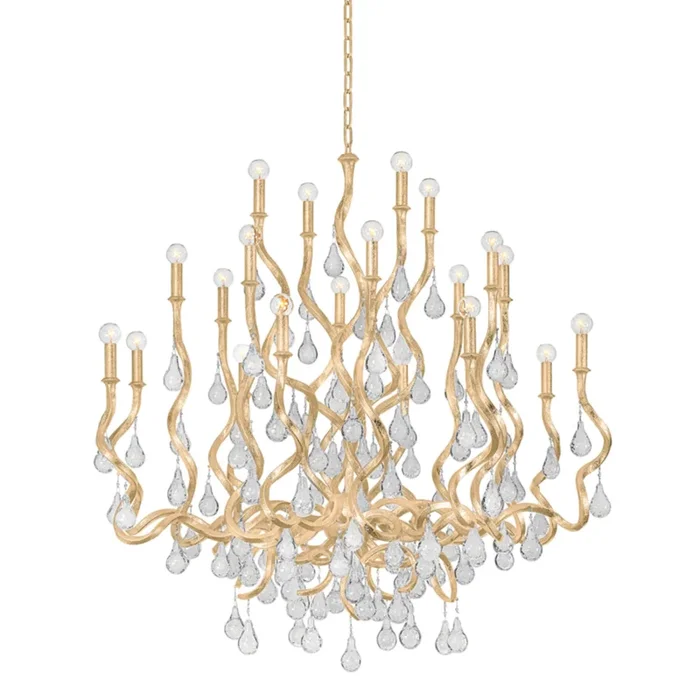 Aveline 20-Light Chandelier in Gold Leaf 48L x 48W x 48.75H414-48-GL