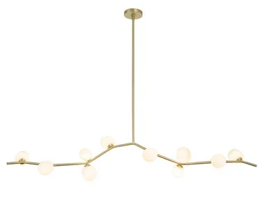 Avenue Lighting Hampton LED Chandelier in Brushed Brass With White Glass – HF4810-WHT