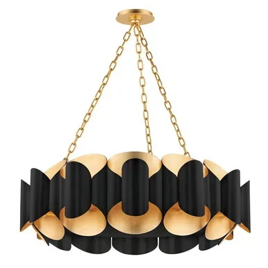 Banks 12 Light Chandelier (8534-GL/BK)