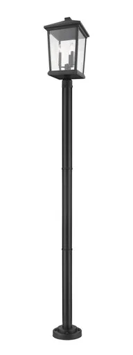 Beacon Three Light Outdoor Post Mounted Fixture (568PHXLR-567P-BK)