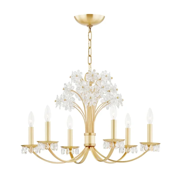 Beaumont 6-Light Chandelier in Aged Brass 26L x 26W x 17.25H4430-AGB
