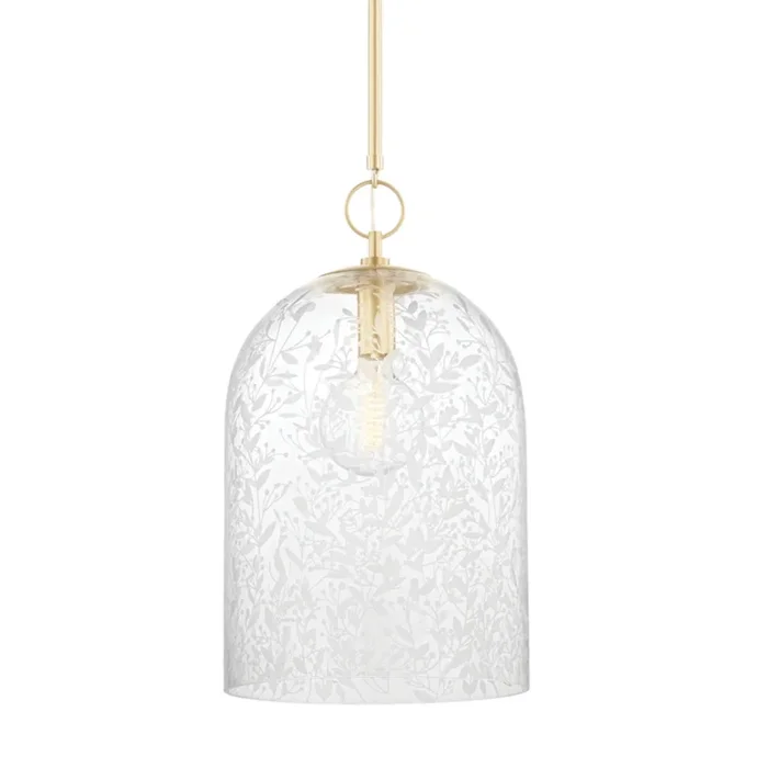 Belleville 1-Light Pendant in Aged Brass 14L x 14W x 24.5H7514-AGB