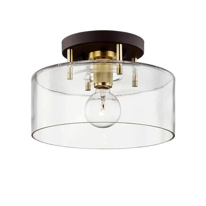 Bergamot Station Semi Flush 1-Light LED in Bronze/Brushed Brass 12.25L x 12.25W x 8HC7541-BRZ/BBA