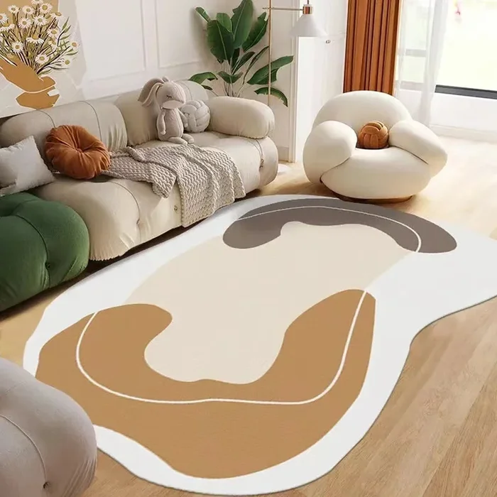 Boho Bedroom Rugs Simple Living Room Floor Mat Crystal Velvet CarpetLF887-C0002-S
