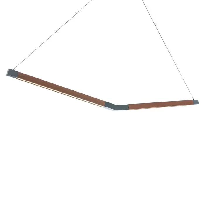 Bough 54in LED Linear Pendant 3000K in Black-Dark WalnutPD-42254-BK/DW