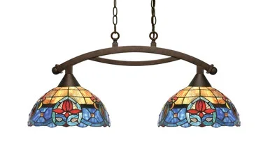 Bow Two Light Island Pendant (872-BRZ-9359)
