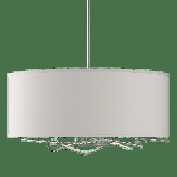 Brindille Drum Shade Pendant – Vintage Platinum – Flax Shade