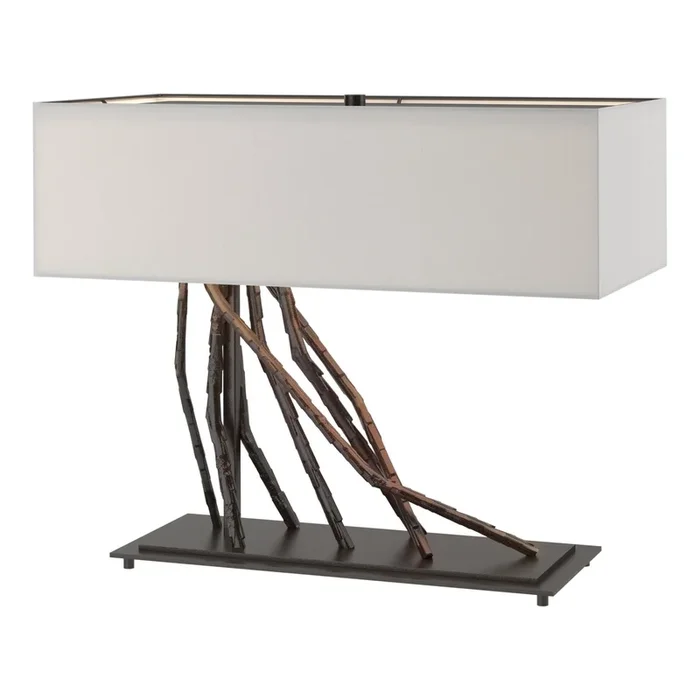 Brindille Table Lamp 2-Light Natural Anna Shade (SF) in Oil Rubbed Bronze – Center Dimmer277660-SKT-14-SF2010