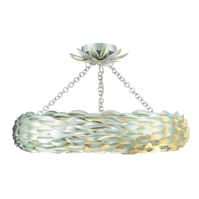 Broche 6 Light Antique Silver Semi Flush Mount 24″W x 5″H x 24″D536-SA_CEILING