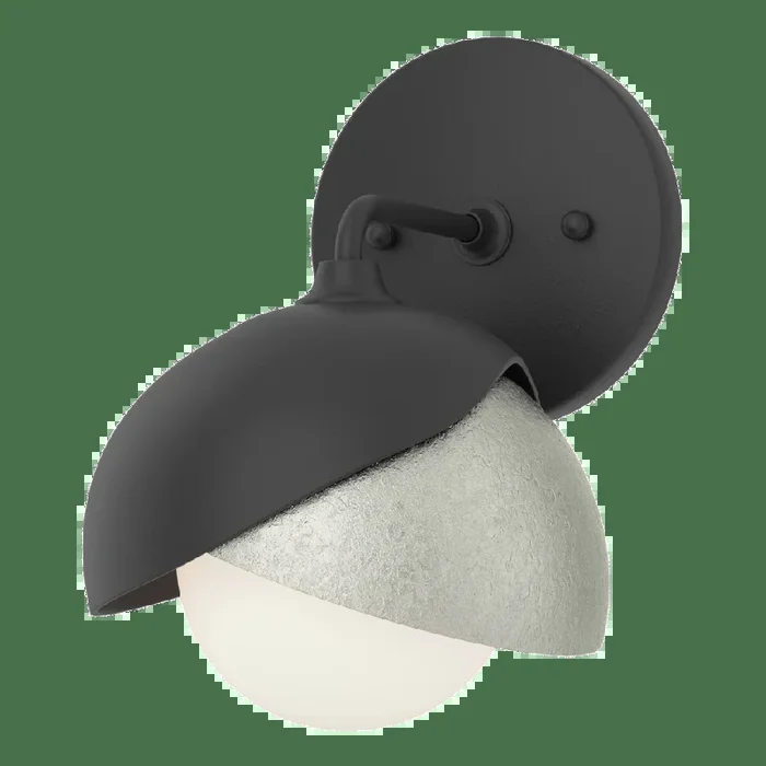 Brooklyn 1-Light Double Shade Bath Sconce – Black – Sterling Accent