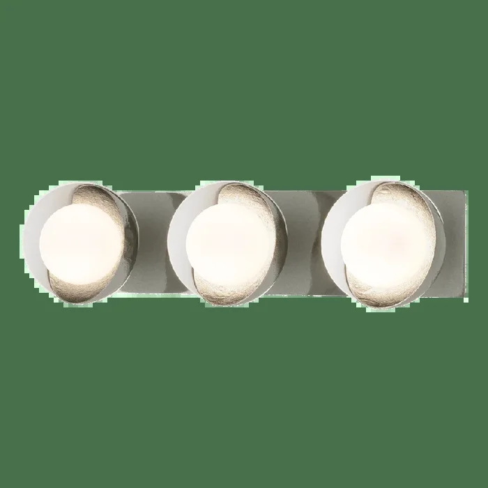 Brooklyn 3-Light Straight Double Shade Bath Sconce – Sterling – White Accent