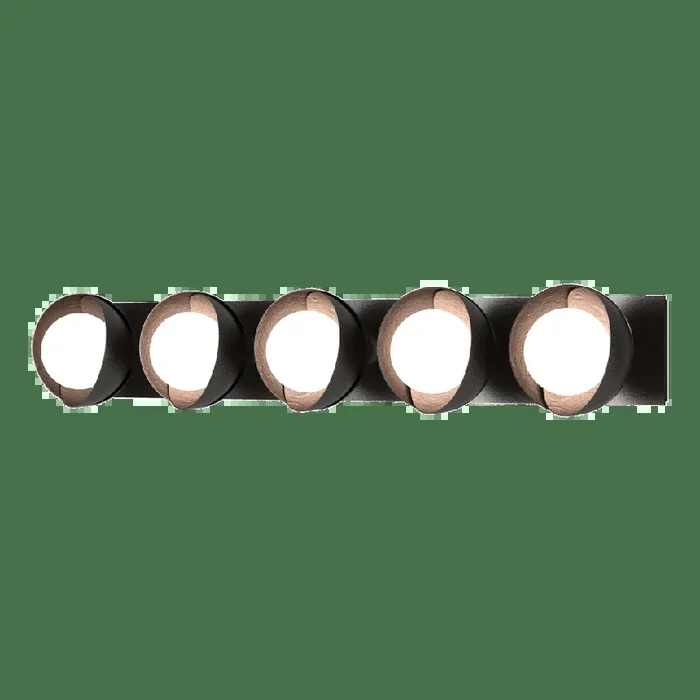 Brooklyn 5-Light Straight Double Shade Bath Sconce – Oil Rubbed Bronze – Oil Rubbed Bronze Accent