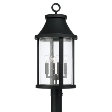 Capital Lighting Bridger Four Light Outdoor Post Lantern in Black – 953645BK