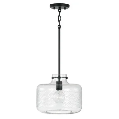 Capital Lighting Brighton One Light Pendant in Matte Black – 342512MB