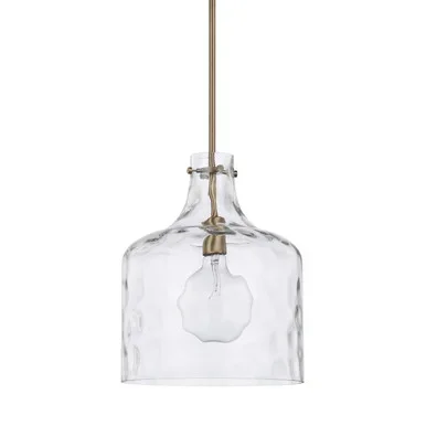 Capital Lighting Crawford One Light Pendant in Aged Brass – 325717AD