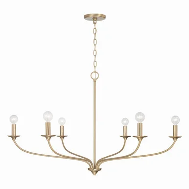 Capital Lighting Dolan Six Light Chandelier in Matte Brass – 449961MA