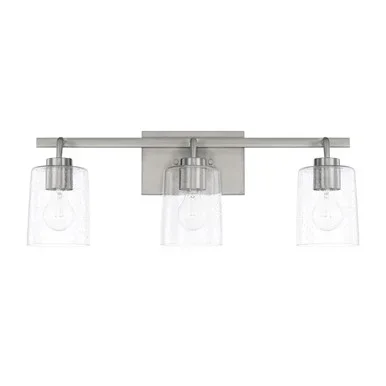 Capital Lighting Greyson Three Light Vanity in Brushed Nickel – 128531BN-449